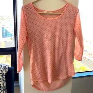 Three quarter length polka dot shirt
